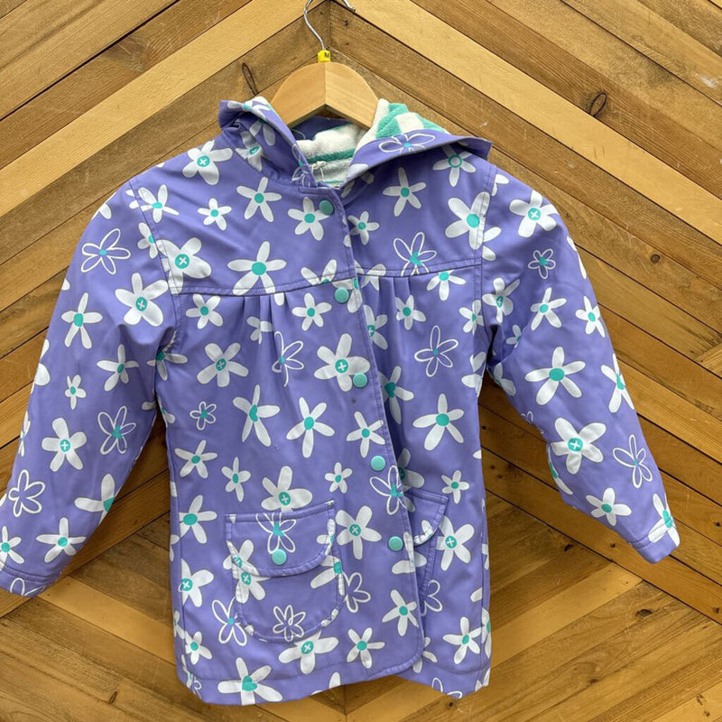 Hatley - fleece lined rain jacket- MSRP $65: Purple Flowers -children-6Y