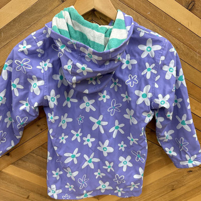 Hatley - fleece lined rain jacket- MSRP $65: Purple Flowers -children-6Y