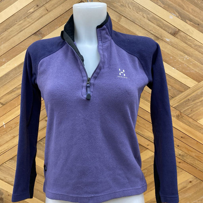 Haglofs- 1/4 zip fleece- MSRP compared $120: Purple -women-XS