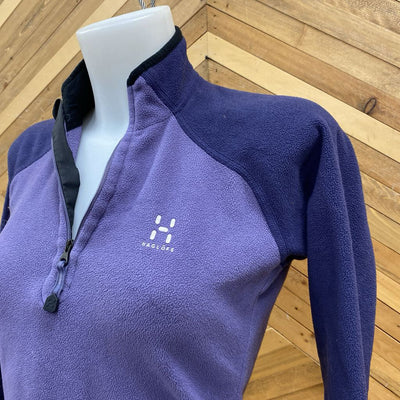 Haglofs- 1/4 zip fleece- MSRP compared $120: Purple -women-XS