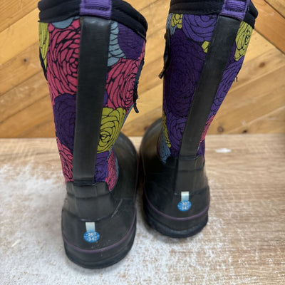 Bogs- Youth insulated boots- MSRP $110: Black Floral -children-2