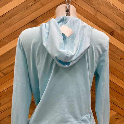 adidas - Women's 1/4-Zip Hooded Baselayer Top - MSRP comp $65: Light Blue-women-LG