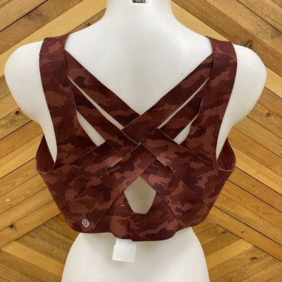 Lululemon - Women's Sports Bra: Red/Pink Camo-women-