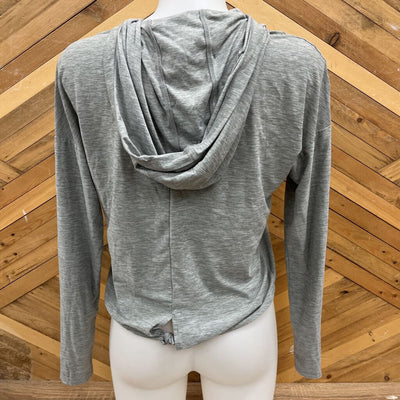 Kyodan - Women's Cropped Lightweight Athletic Hoodie - MSRP comp $65: Grey-women-XS