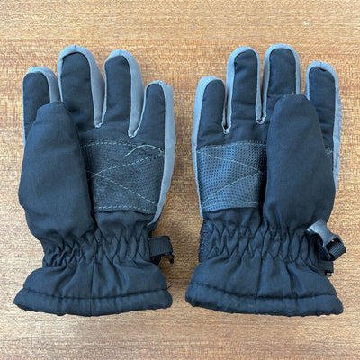 Kid's Thinsulate Winter Gloves: Black/Grey-children-XS