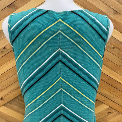 Royal Robbins - Women's Striped Summer Dress - MSRP $130: Turquoise / Yellow / White / Brown-women-