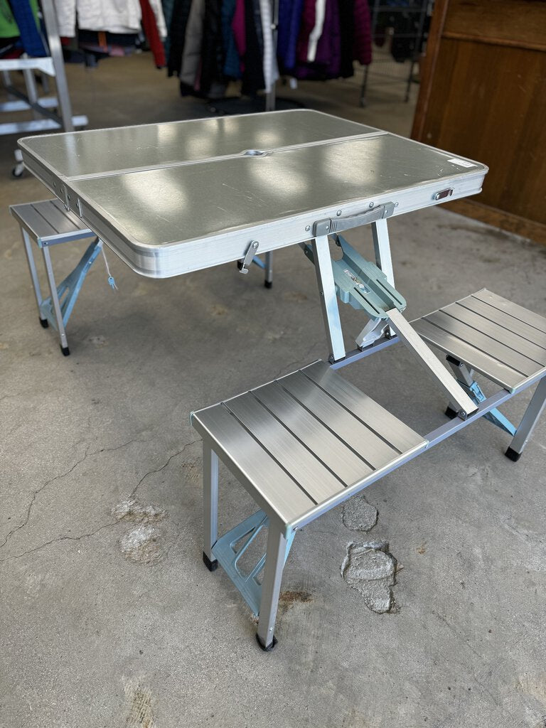 Foldable Picnic Table - MSRP$320: Gray--