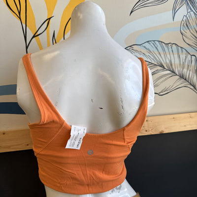 Lululemon - Women's Cropped Tank Top: Orange-women-