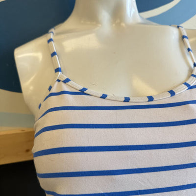 Lululemon - Women's Striped Tank Top: Blue / White-women-8