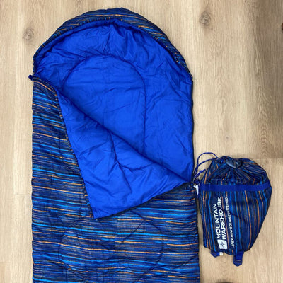 Mountain Warehouse - Kids' Apex Mini Square Patterned Sleeping Bag - MSRP$50: Blue / Orange-children-