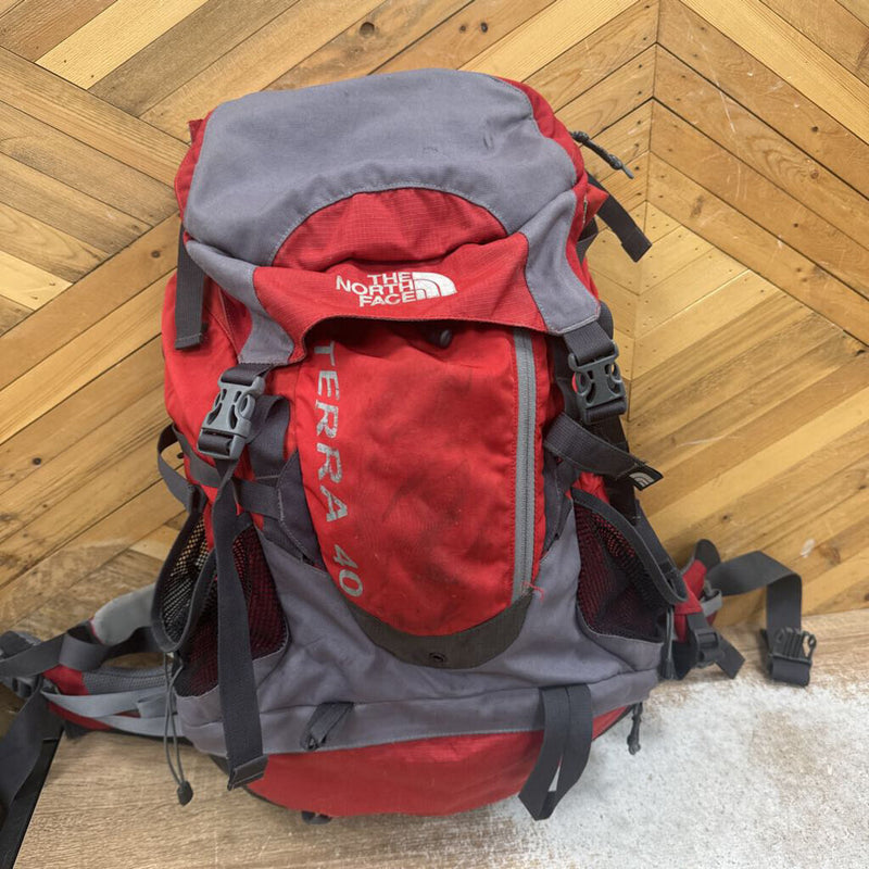 The North Face - W Terra 40 Hiking Overnight Backpack - MSRP compared $110: Red / Grey / Black--40 Litres