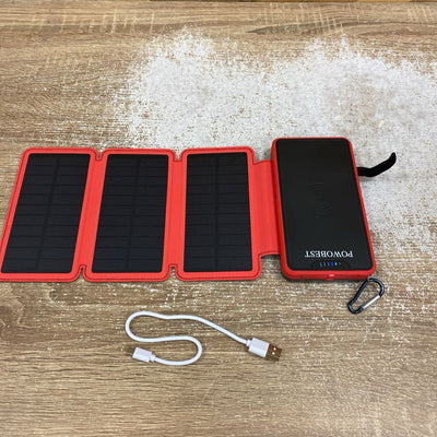 Powobest - Portable Solar Power Bank - MSRP compared $75: Black / Red--20000mAh