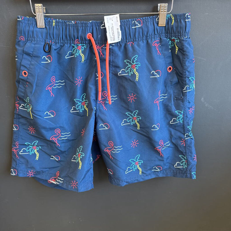 Blend - Swim Trunks - MSRP$55: Blue/Orange-men-LG