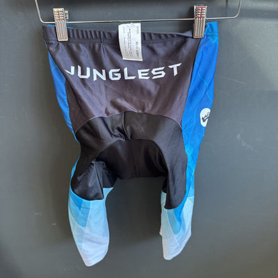 Junglest - Women's Padded Cycling Shorts: Black/Blue-women-MD