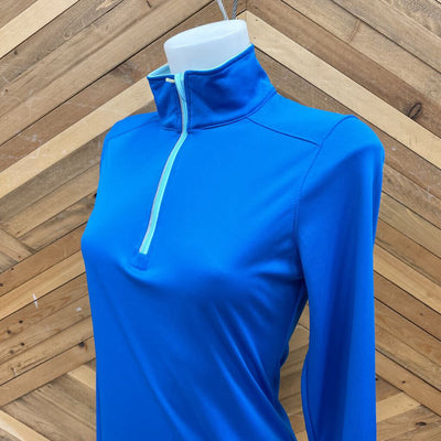 Danskin Now - Women's 1/4-Zip L/S Baselayer Top - MSRP$40: Blue-women-SM