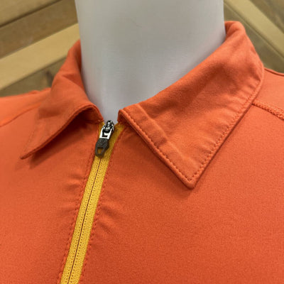 Columbia - Women's Zip-Up Polo Shirt - MSRP comp $55: Orange-women-SM