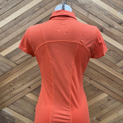 Columbia - Women's Zip-Up Polo Shirt - MSRP comp $55: Orange-women-SM