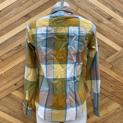 The North Face - Women's Flannel Shirt - MSRP $105: Yellow/White/Blue-women-SM