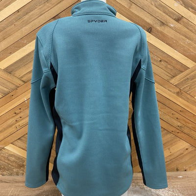 Spyder - Women's Half-Zip Sweater Fleece - MSRP comp $110: Blue / Black-women-MD