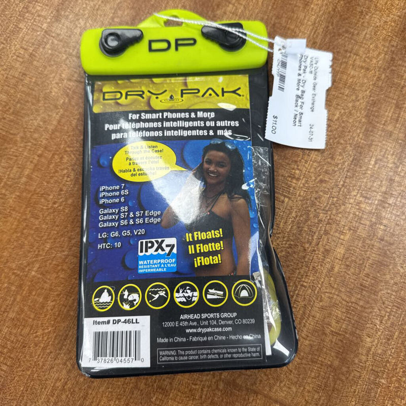 Dry Pak - Dry Bag For Smart Phones & More : Black / Neon--