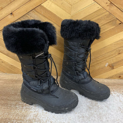 Arctic Tracks - Women's Fur Winter Boots : Black-women-W7