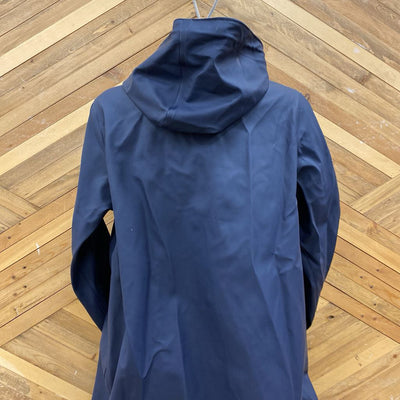 Stutterheim - Women's Mosebacke Long Rain Jacket - MSRP$435: Navy / White-women-