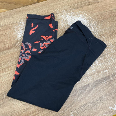 Under Armour - Women's Cropped HeatGear Leggings - MSRP $50: Black/Orange-women-MD