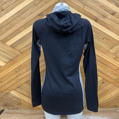 Burton- woman hooded base top- MSRP $119: Black -women-MD