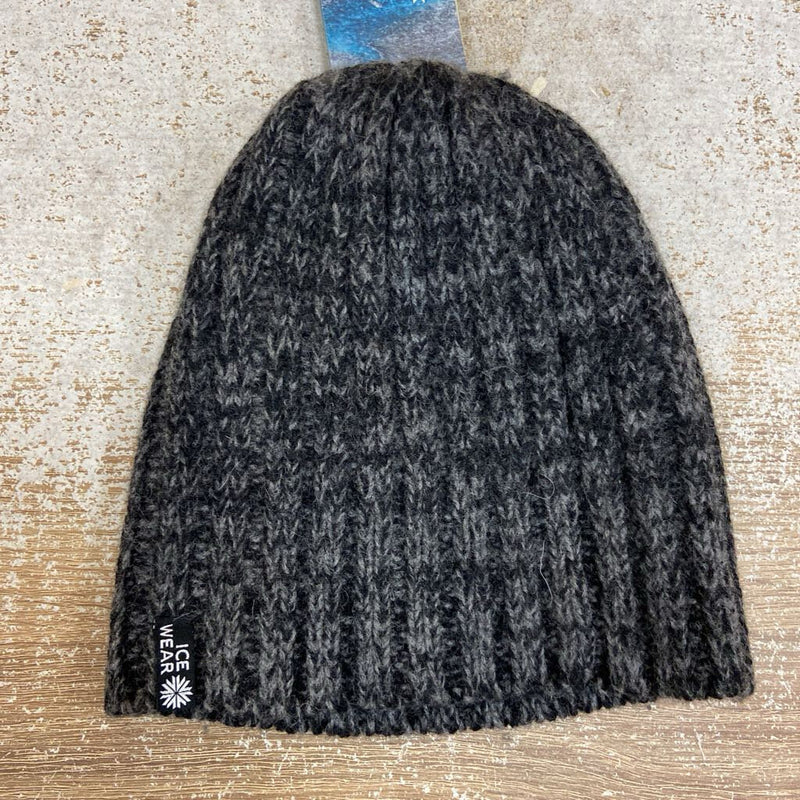 Ice Wear - Adult Lambswool Knit Toque - MSRP$40: Grey / Black-unisex-One Size