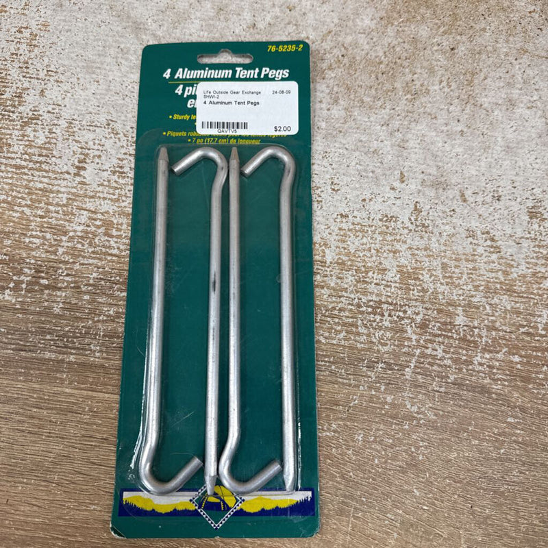 4 Aluminum Tent Pegs : --