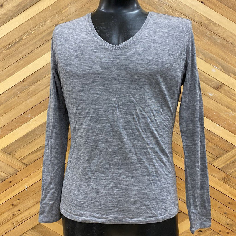 Segments - Long Sleeve V-neck Shirt : Gray-men-XL