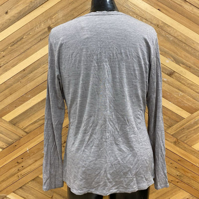 Segments - Long Sleeve V-neck Shirt : Gray/White-men-XXL