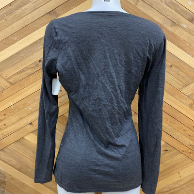 Ice Breaker - Women's L/S Merino T-Shirt - MSRP comp $100: Grey/Black-women-LG