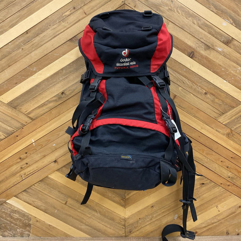 Deuter - AirComfort Vario Futura 40+10 Hiking Backpack: Black Red --50L