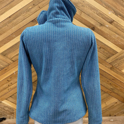 Bench - Women's Funnel Microfleece Zip-Up Wrap Neck - MSRP $90: Teal white-women-MD