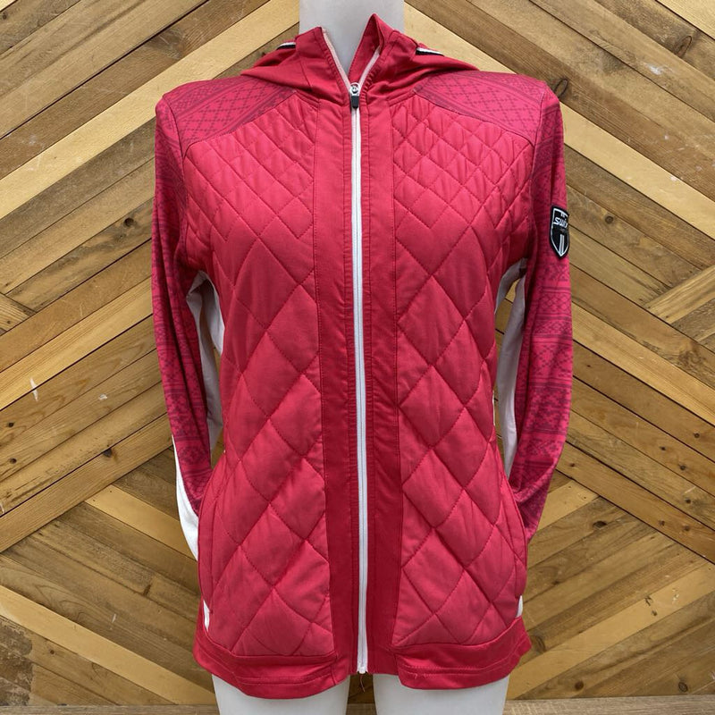 Swix - Hybrid Hoodie Jacket - MSRP compared $270: Pink/White-women-SM