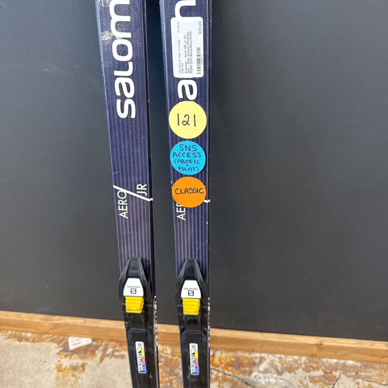 Salomon - Aero GR Jr XC Skis - SNS Access Bindings - MSRP $170: Black/Blue/White--121cm