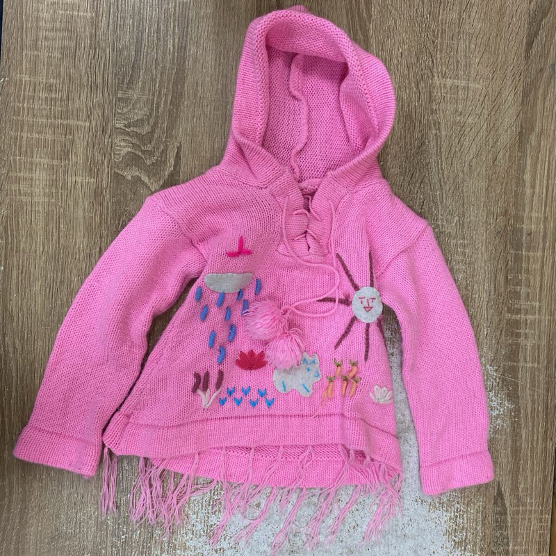 Peruvian - Knit Hoodie : Pink -children-3Y