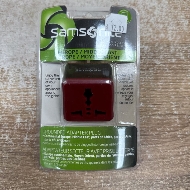 Samsonite - Europe grounded adaptor plug- MSRP $12 : Blue Yellow --