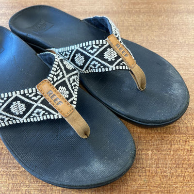 Reef - Women's Flip Flops - MSRP comp $75: Black / white-unisex-