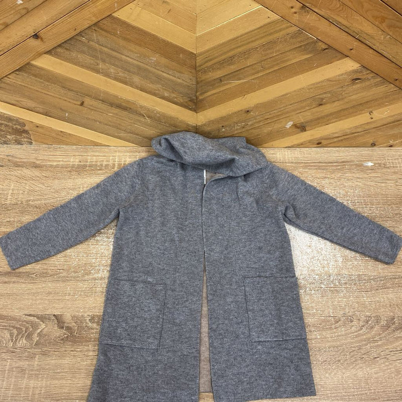 Zara- open hooded cardigan : Grey -children-7Y