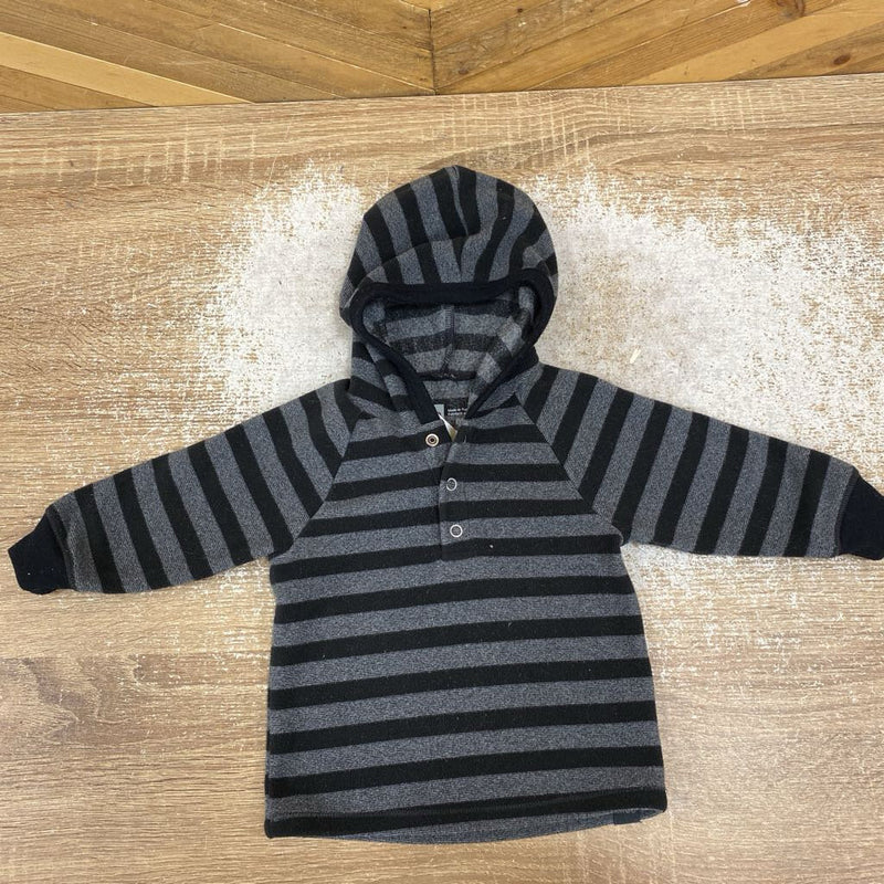 MEC- hooded infant fleece- MSRP $45: Grey Black Strope -children-6M