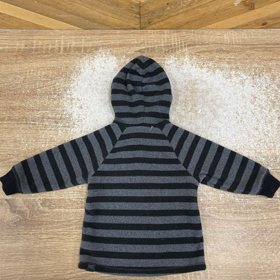 MEC- hooded infant fleece- MSRP $45: Grey Black Stripe -children-6M