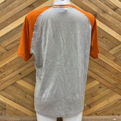 Icebreaker- super fine 190 t-shirt- MSRP $130 : Grey Orange -women-LG