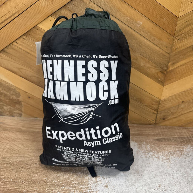 Hennessy Hammock - Expedition Asym Classic Hammock Shelter - MSRP $215: Black/Green--1-Person