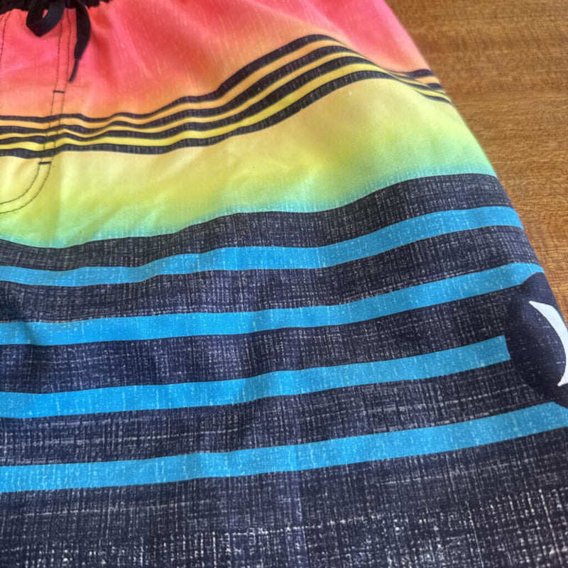 Hurley - Youth Board Shorts - MSRP $50: Neon Stripe -children-XL Y