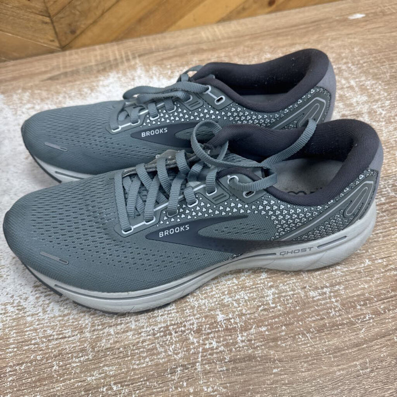 Brooks Ghost 14 - Running Shoes - MSRP $180: Gray/White/Dark Gray-unisex-9.5