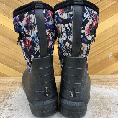 Bogs - Kid's Neo-Classic Boots - MSRP $115: Black/Floral-children-4Y