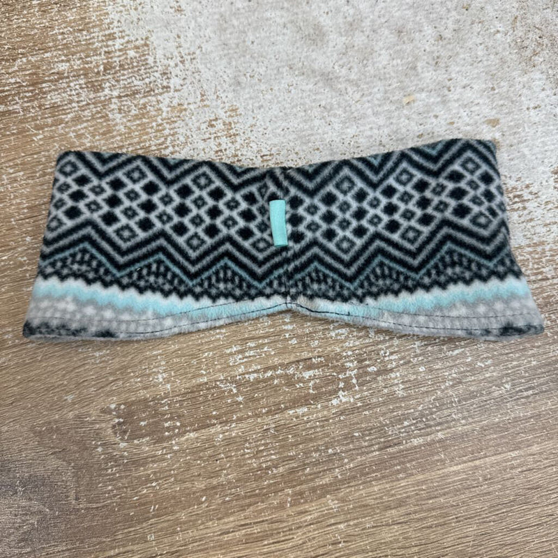 I.FIV5 - Fleece Headband: Grey/Blue/White-unisex-