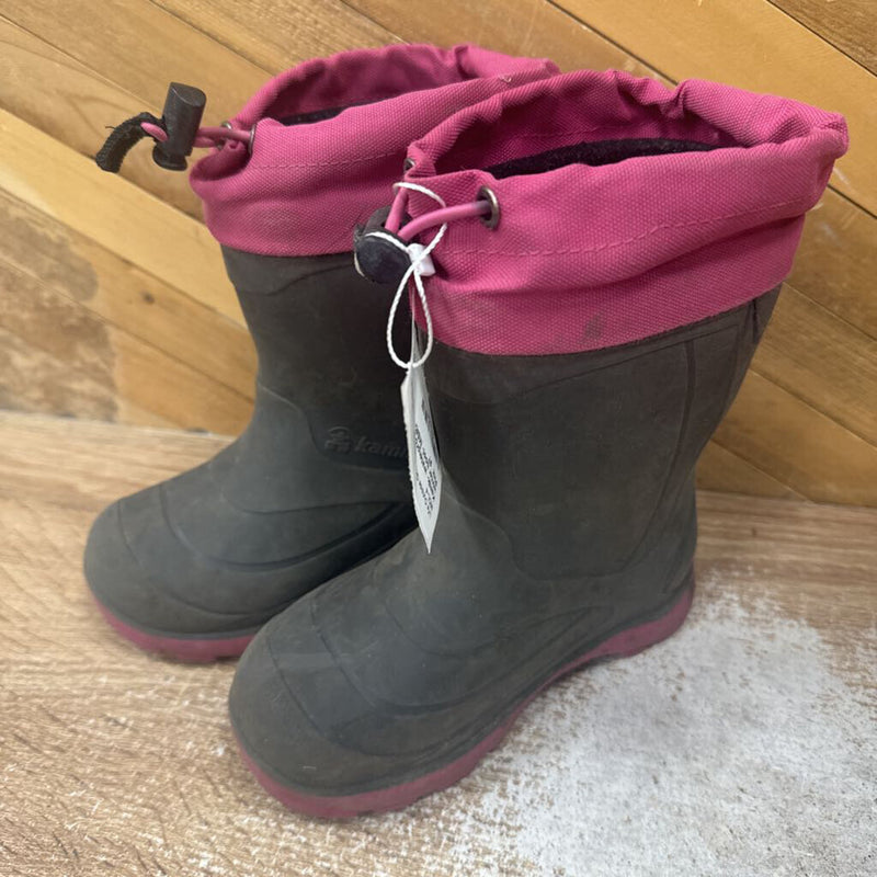 Kamik- waterproof Timber winter boot- MSRP $90: Grey Pink -children-9T